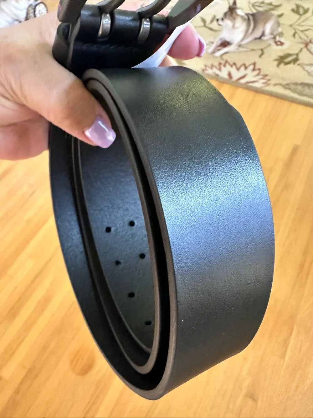 Mens Brand New Levis Black Leather Logo Belt